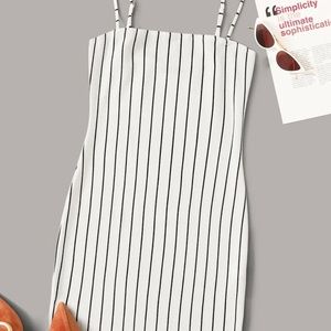 Black and white stripped dress